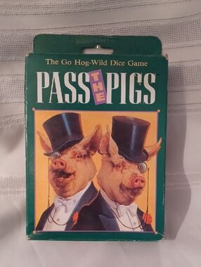 90's Pass the Pigs Go Hog-Wild Dice Game - Green